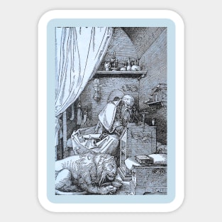 St. Jerome and Lion by Albrecht Durer Sticker